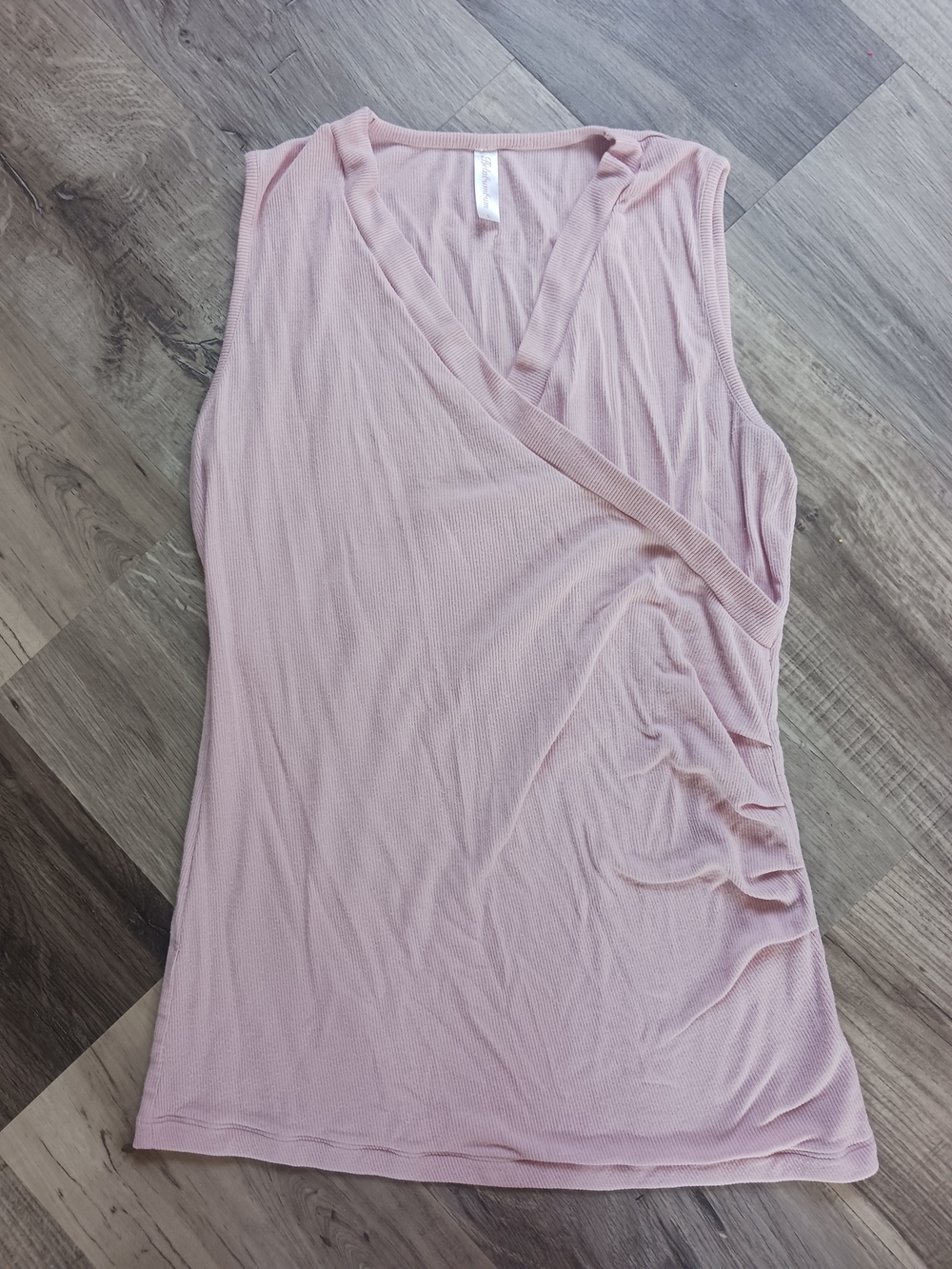 Belabumbum Cotton & Modal Light Pink Wrap-Style Sleeveless Nursing Tank Top